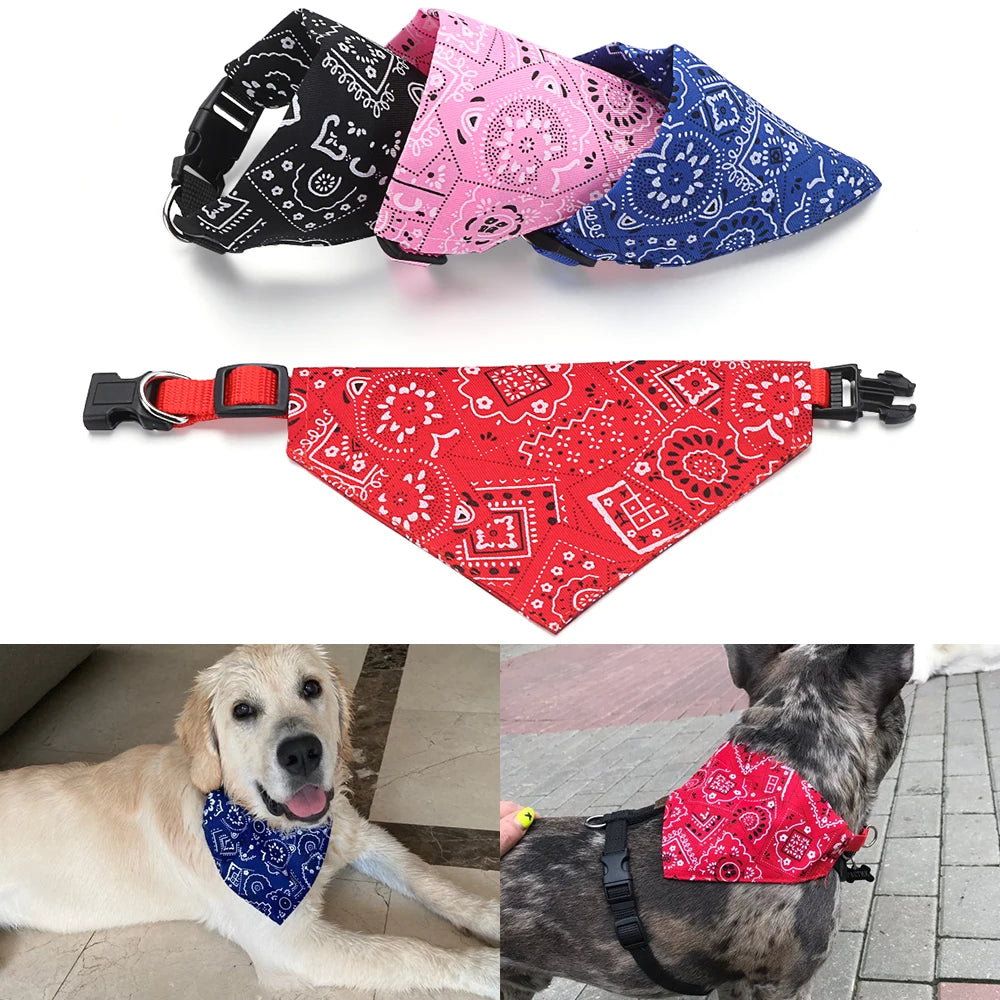 Adjustable Pet Bandana Collar – Washable Triangular Scarf Bib for Dogs & Cats, Birthday Party Dress-Up Neck Decor
