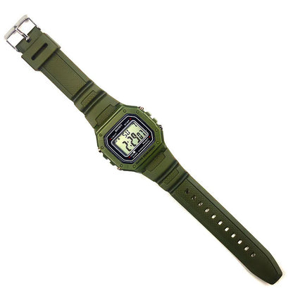 Men’s Army Green Digital Sports Watch - Waterproof LED Electronic Wristwatch with Square Dial and Modern Military Style
