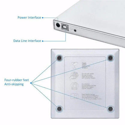 USB 2.0 External CD/DVD Drive – Optical DVD RW Burner & Reader for Windows PC and MacBook Laptops