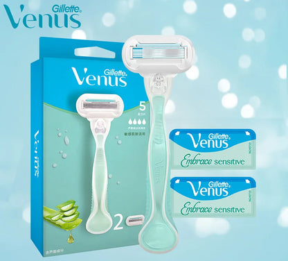 Gillette Venus Safety Razor for Women - 3/5 Blade Shaver for Face, Arms, Legs, and Hair Removal