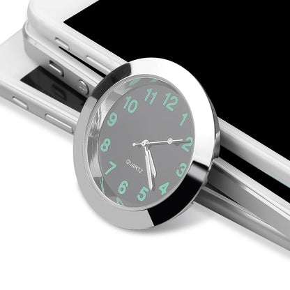 Luminous Mini Car Clock - Stick-On Digital Quartz Watch for Automobiles, 40mm & 43mm, Auto Interior Ornament