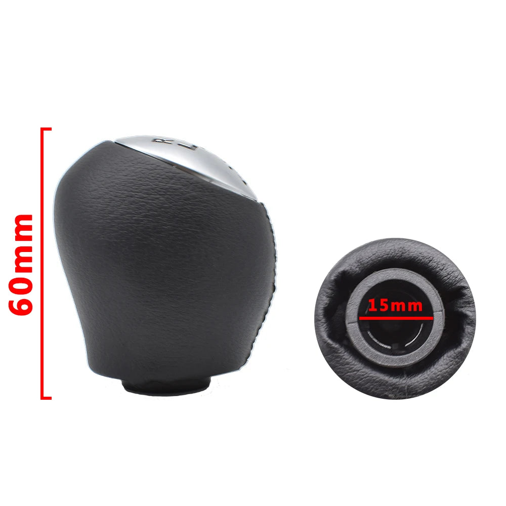 Upgrade Your Drive: 6-Speed Leather Gear Shift Knob Handleball - Compatible with Renault Megane MK3, Clio, Laguna, Nissan Interstar, Vauxhall Vivaro, Movano