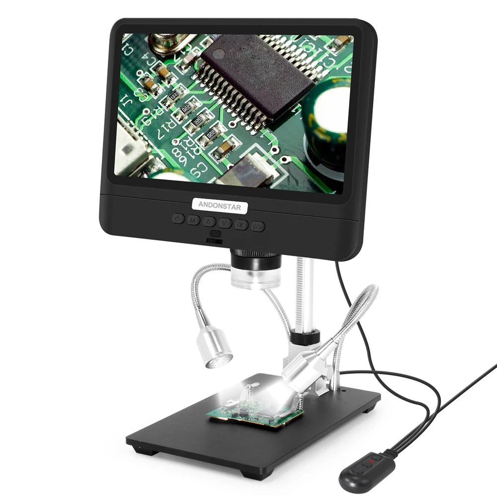Andonstar AD208 Digital Microscope – 8.5" Adjustable LCD, 1080P HD, Black, Soldering Tool
