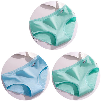 Women’s Cotton Underwear - Candy Color Mid-Waist Breathable Plus Size Briefs