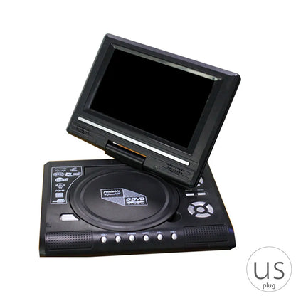 7.8" Portable DVD Player with 270° Swivel Screen & Remote Control – CD Disc Compatible, Home Theater, Multi-Region Plug (US/EU/UK/AU)