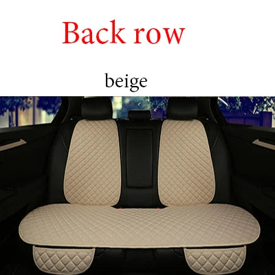 Universal Linen Car Seat Cover Protector Set – Breathable Flax Summer Cushion Pad for Front & Rear Seats Sedan, SUV & Pickup Interior Accessories