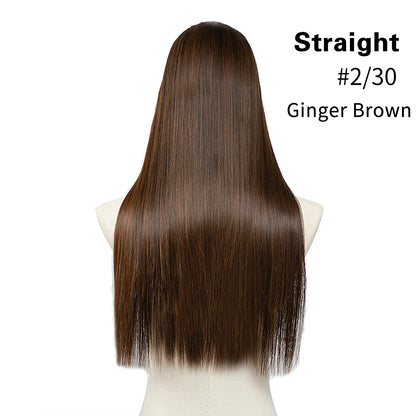 Synthetic U-Part Clip-in Hair Extensions – Long, Straight, Thick Blonde Hairpieces (16, 20, 24 Inch)