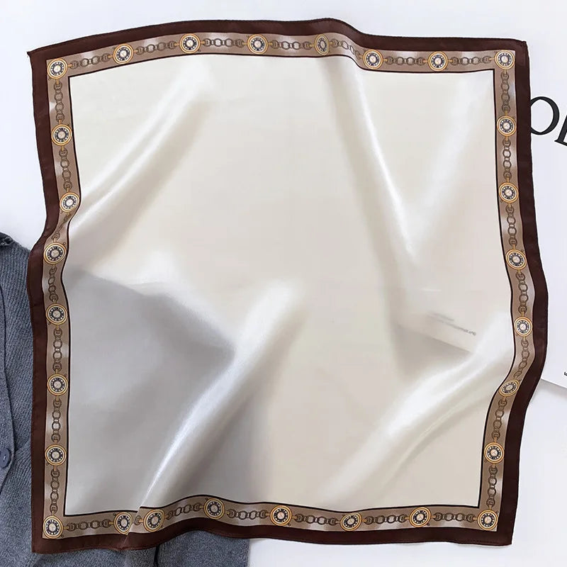 New 2024 Pashmina Scarf – 100% Mulberry Silk Small Shawl, Summer Beach Poncho, Women’s Hijab, Bandana & Kerchief 53x53cm