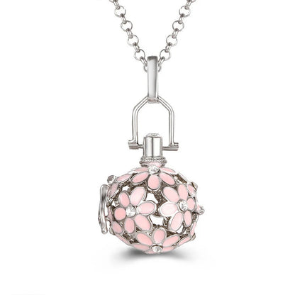 Mexico Music Ball Hollow Zircon Pendant Necklace – Vintage Perfume Aromatherapy Locket for Women