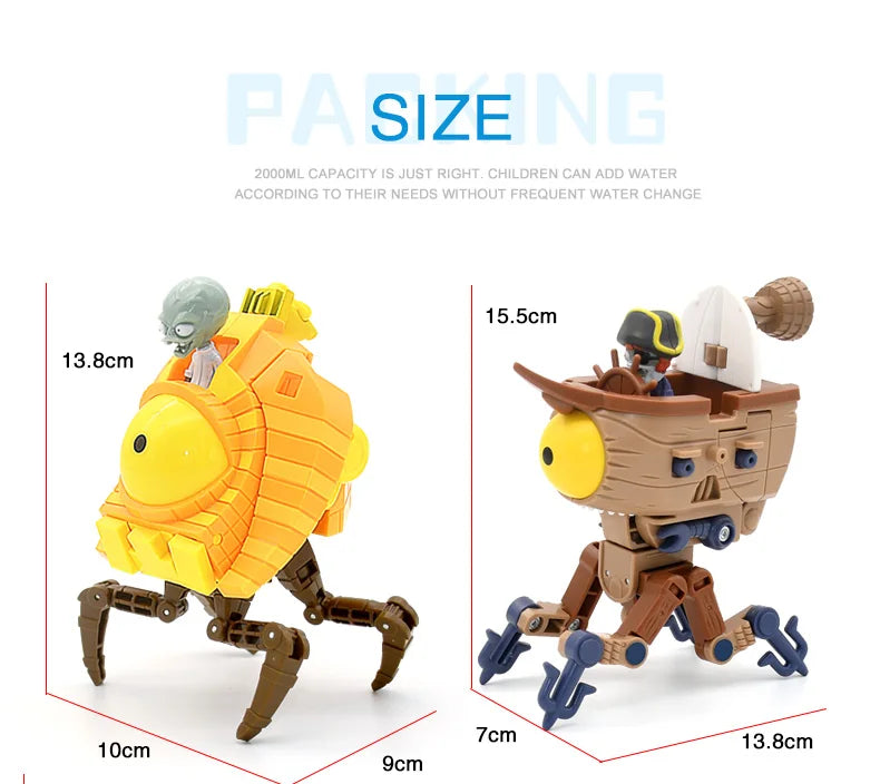 5-in-1 Plants vs Zombies Boss Robot Action Figure Set – PVC Educational Toy Gift for Kids