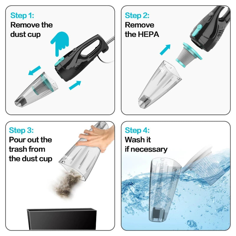 INSE R3S Corded Handheld Vacuum Cleaner – 16Kpa Suction, 6M Long Cord, Ideal for Car & Hard Floor Cleaning