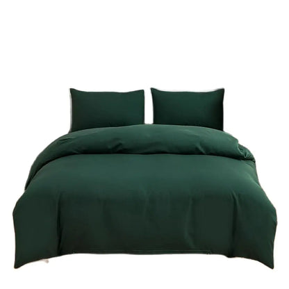 New Design Dark Green Bedding Set - Duvet Cover, Bed Sheet & Pillowcase, King/Queen/Full/Single Size (Excluding Filler), 3/4pcs