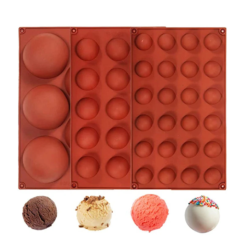 Semi-Sphere Silicone Baking Mold – Half Ball Dome for Chocolate, Mousse, Candy & Cake Decorating Tools