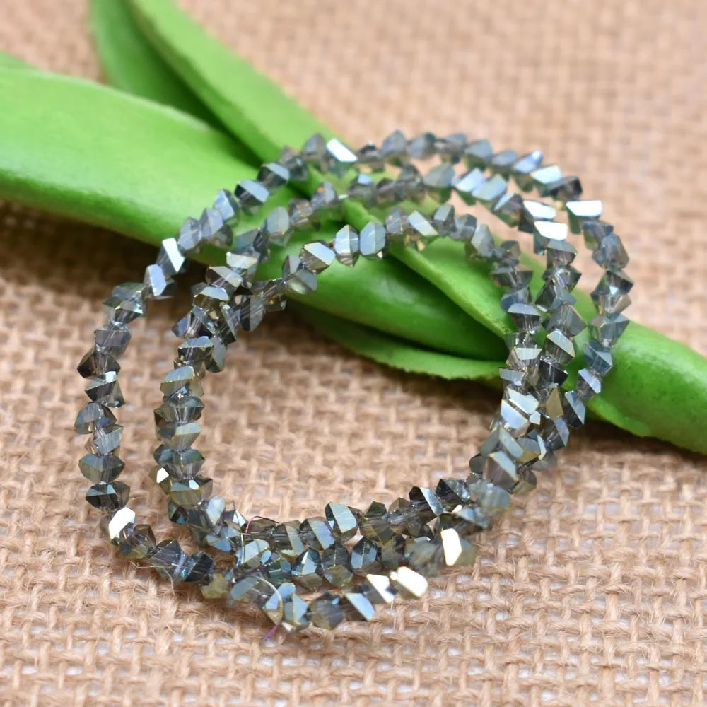 Yanqi Triangle Crystal Beads - 38 Colors 4mm Loose Glass Beads for DIY Jewelry Making Earrings Necklace Crafts
