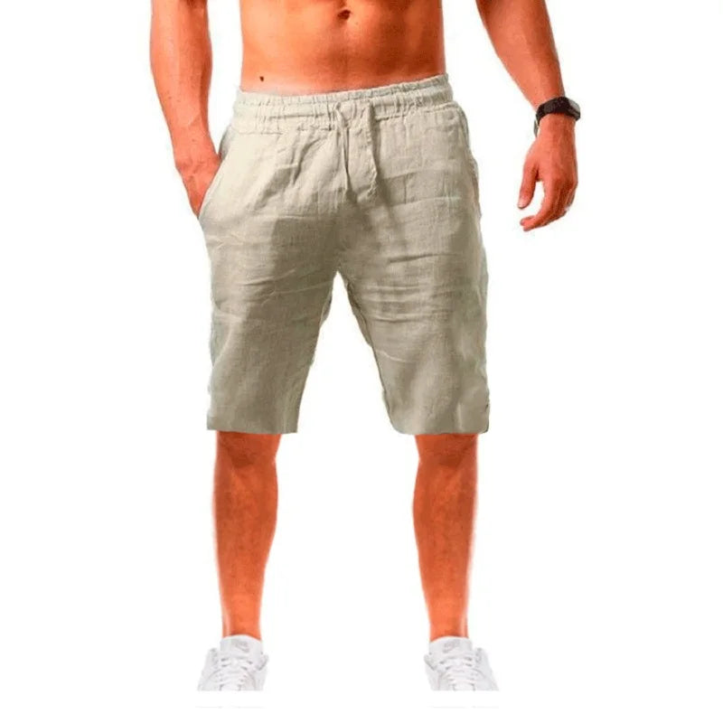Men’s Cotton Linen Shorts – Breathable Summer Solid Color Linen Trousers, Fitness Streetwear S-3XL