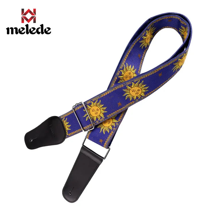 New High-Quality Cotton Guitar Strap – Adjustable Length, 6.2cm Wide for Acoustic & Electric Bass Guitars