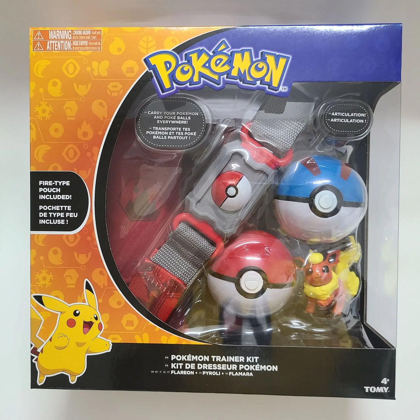 Pokémon Toy Belt Set — Poké Ball Battle Belt with Pikachu, Eevee, Charmander & Bulbasaur for Kids Gift