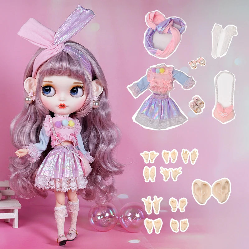 ICY DBS Blyth Doll – 1/6 Joint Body BJD Anime Doll, 30cm White Skin Matte Face Special Combo Toy