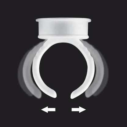 100pcs Disposable Plastic Pigment Rings — 3 Sizes White Ink Holders for Eyebrow Permanent Makeup