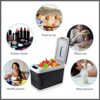 35L Mini Car Refrigerator with Freezer – DC12/DC24V Dual-Use Portable Fridge for Home, Camping, Truck & Caravan