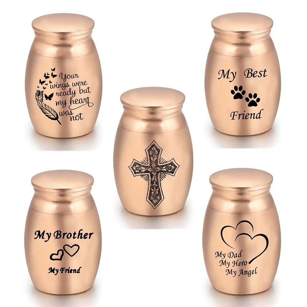 Human Ashes for Pets Memorial Urn – Rose Gold Small Cremation Keepsake Casket for Dogs, Cats & Birds