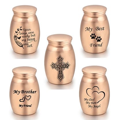 Human Ashes for Pets Memorial Urn – Rose Gold Small Cremation Keepsake Casket for Dogs, Cats & Birds