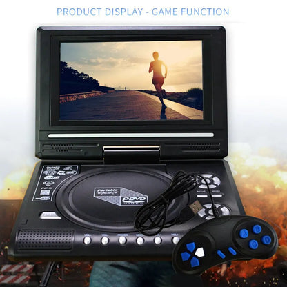 7.8-Inch Portable HD DVD Player - 16:9 Rotating LCD Screen with USB, SD Card, CD, MP3 & Game Support