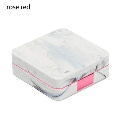 Square Contact Lens Case – Portable Travel Lens Storage & Soaking Box Holder, Solid Color Fashion Eyewear Accessory Container