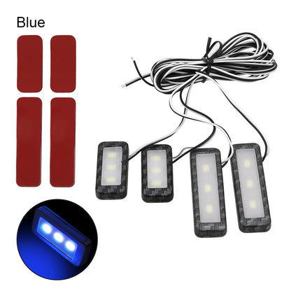 4Pcs Car Styling LED Interior Door Handle Lighting | Universal Auto Atmosphere Lamp | Armrest Inner Bowl Decorative Lights