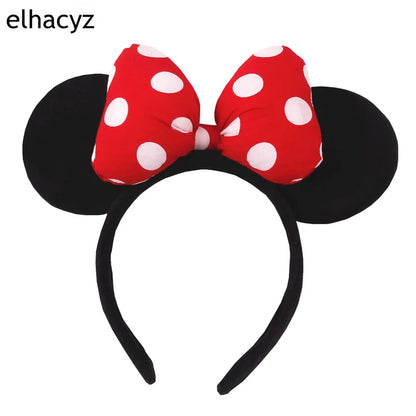 Big Classic Polka Dot Bow Minnie Mouse Ears Headband – Festival & Party Hairband for Women & Girls, Disney Trip Accessories