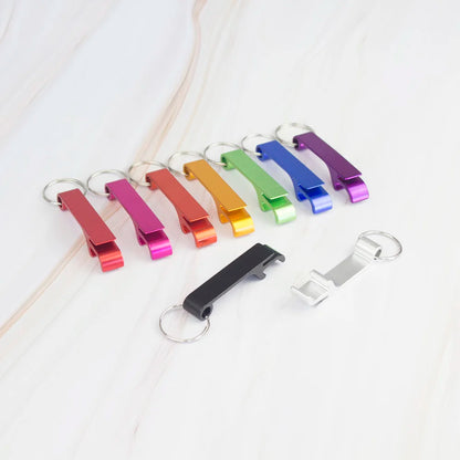 100pcs Custom Aluminum Can Opener Keychain — Portable Promotional Giveaway with Logo for Restaurants