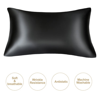 JuwenSilk Mulberry Silk Pillowcase – Soft Satin Silk Pillow Cover for Standard & Queen Size Bedding, Skin & Hair Care Luxury Sleep