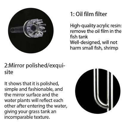 ZRDR Aquarium Filter Accessories – Stainless Steel External Inlet/Outlet Tube & Oil Film Remover for Fish Tanks