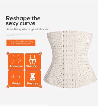Plus Size XS-5XL Steel Boned Waist Trainer Corset for Women – Postpartum Shapewear Bustier Cinta Modeladora