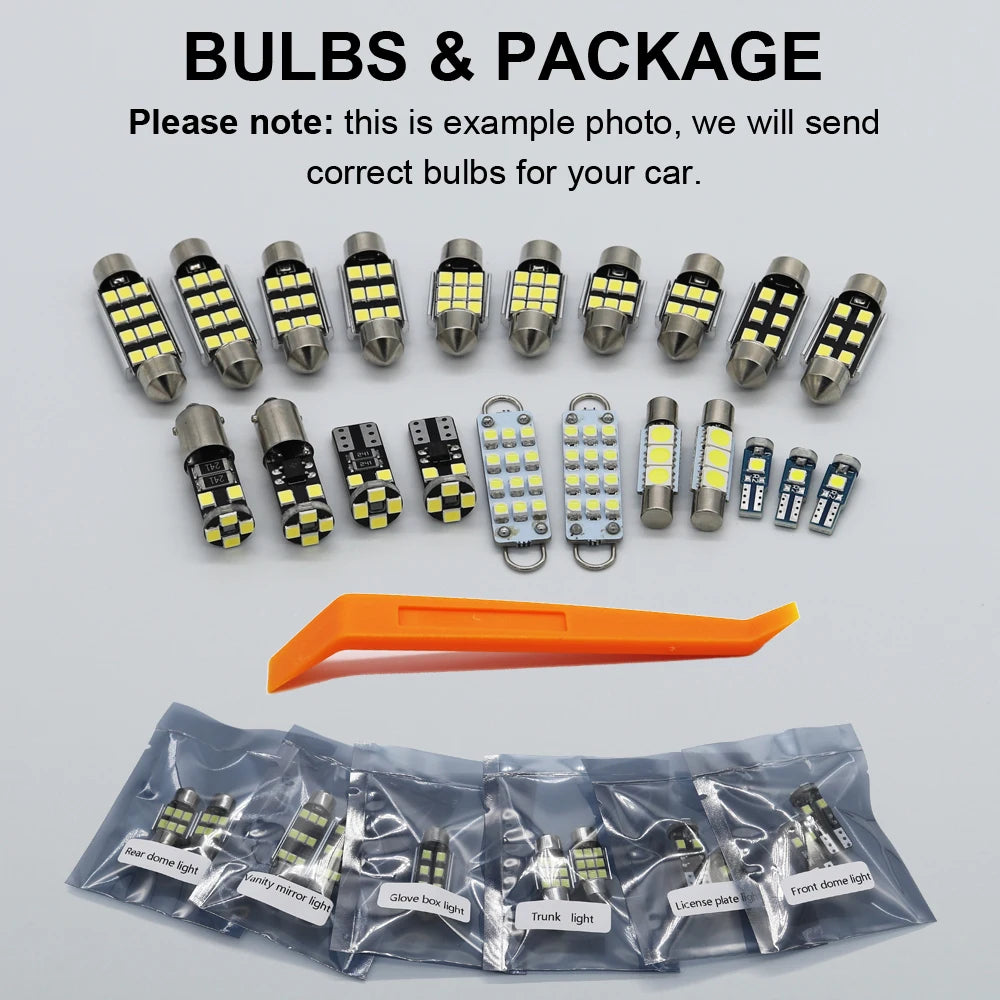 14Pcs CANBUS LED Interior Light Kit - Compatible with Toyota Camry XV40 2007–2011 Dome, Reading & Trunk Lamps