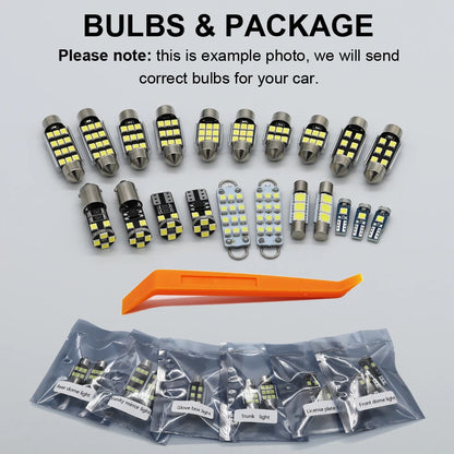 14Pcs CANBUS LED Interior Light Kit - Compatible with Toyota Camry XV40 2007–2011 Dome, Reading & Trunk Lamps