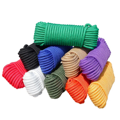 10M 8mm Braided Nylon Polypropylene Rope - Strong PP for Climbing, Boating, Sailing, and DIY Craft Decoration, Available in 10 Colors