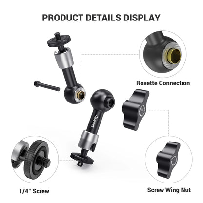 SmallRig 5.5" Articulating Magic Arm 2065B – Adjustable Friction Mount with 1/4" Screw for DSLR, LED Light & Monitor Accessories