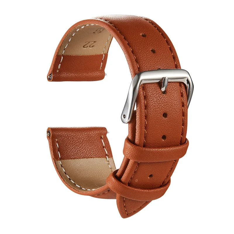 Genuine Leather Watchbands – Calfskin Replacement Straps for Men & Women, 18mm-24mm