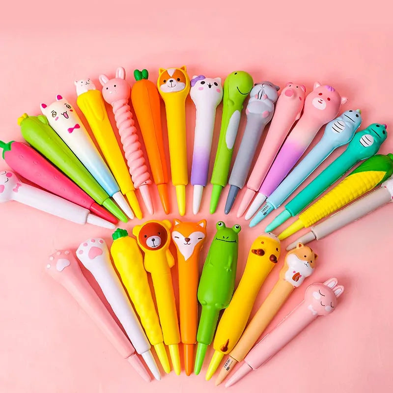 Cute Kawaii Slow-Rebound Gel Pen – Soft Sponge Stress Relief Pen for School, Office, and Creative Stationery