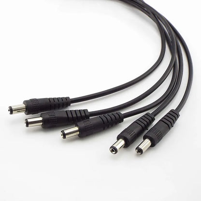 12V 3A DC Male-to-Male Power Cable - 5.5×2.1mm CCTV Adapter Extension Cord 0.5M/1M/2M