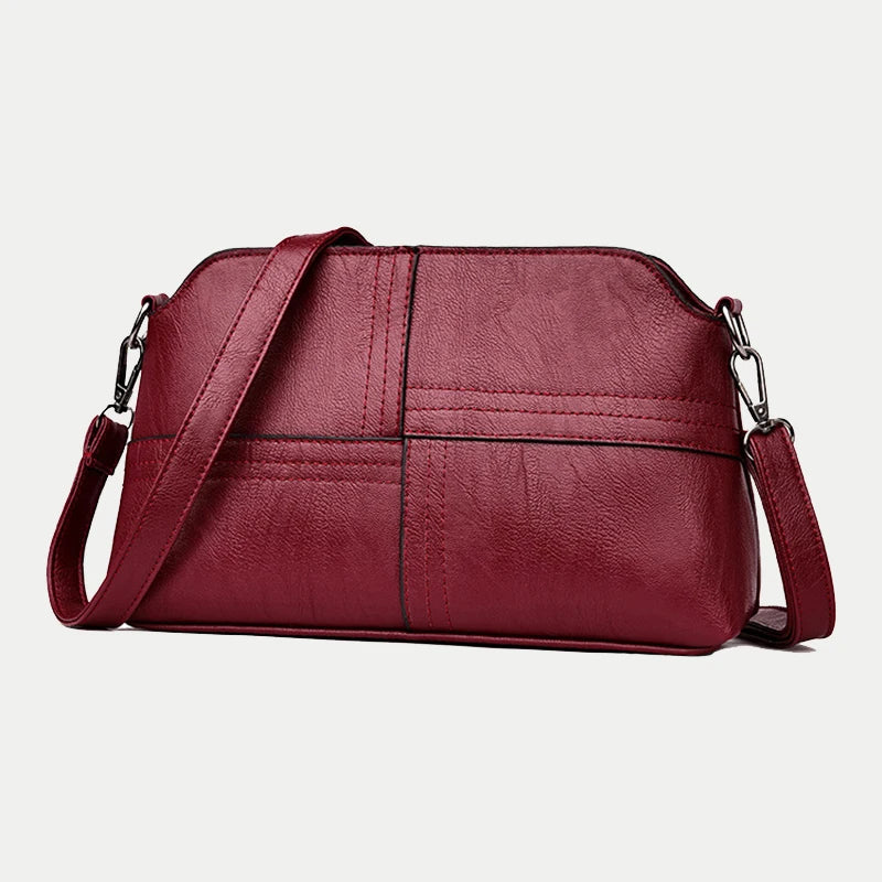Women’s Casual Mama Messenger Bag – Small Black PU Leather Crossbody Shoulder Handbag