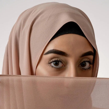 Women’s Solid Chiffon Instant Hijab – Ready-to-Wear Islamic Scarf, Muslim Shawl & Arab Head Wrap