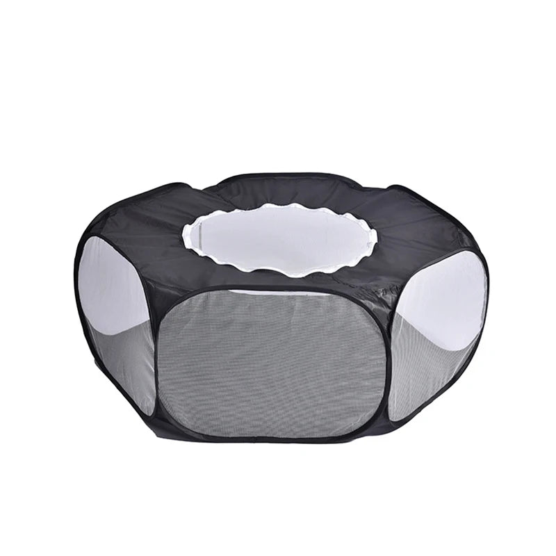 Portable Transparent Small Pet Cage – Foldable Playpen Tent for Hedgehogs, Dogs, Hamsters, Rabbits & Guinea Pigs