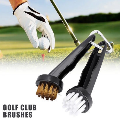GLOOF Portable Golf Club Brush Kit – Round Head Cleaner for Irons, Putters & Shoe Cleats