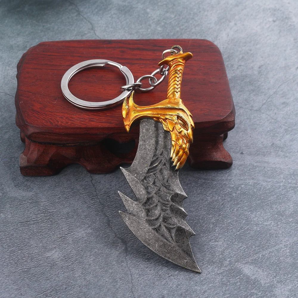 God of War 4 Kratos Sword Keychain – Pendant Keyring Jewelry for Men & Women, Car Key Accessory