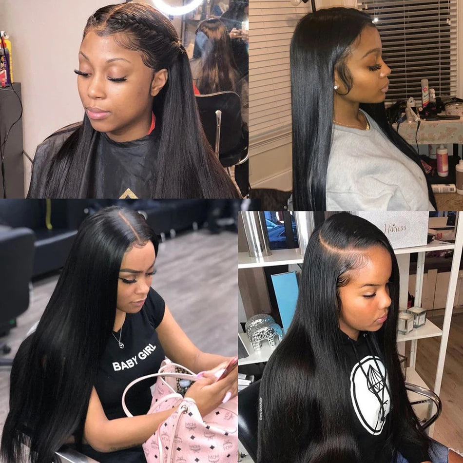 HD Lace Front Human Hair Wig – Straight 13x4 13x6 Transparent Lace Frontal, Pre-Plucked Glueless Wig for Women