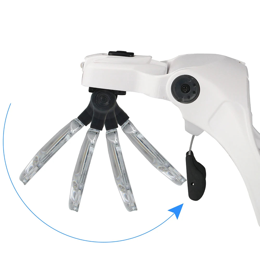 Adjustable Illuminated Magnifying Glass – 1.0X–3.5X Loupe with 2 Lights for Reading & Detail Work