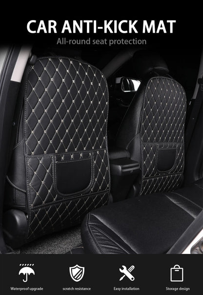PU Leather Car Seat Back Protector – Anti-Kick Pad for Kids, Child Kick & Dirt Protection, Auto Accessories