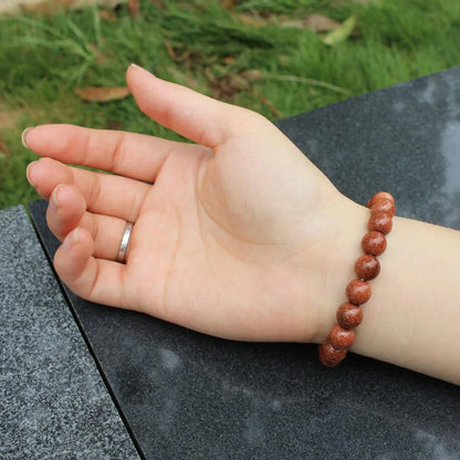 8mm Natural Stone Beaded Bracelet - Black Onyx Lava Tiger Eye Agate Quartz Chakra Yoga Energy Jewelry for Men & Women